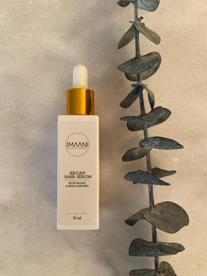 IMAANI Hair Serum 100% Organic Argan Oil and Beta Carotene 30 ml